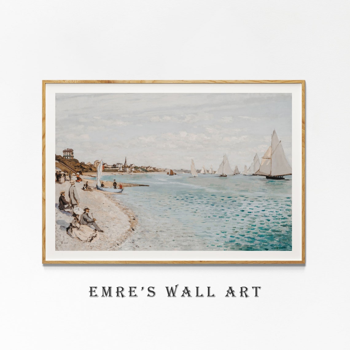 Vintage Coastal Seaside Painting Beach Oil Painting Summer Wall Decoration Beach House Wall Art Vintage Oil Painting - Image 4
