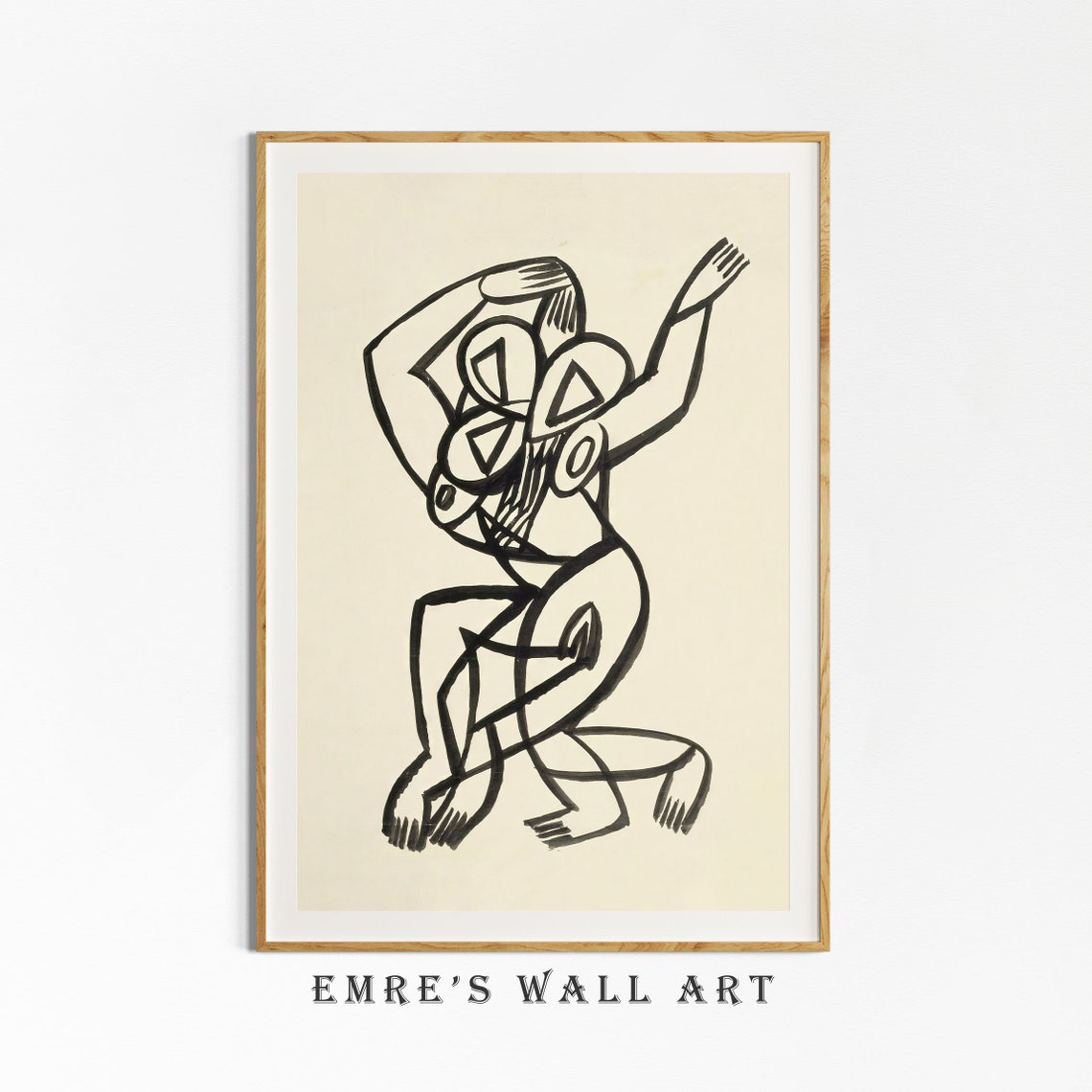 Abstract Dancing Figure Bold Line Art Modern Minimal Sketch Poster - Image 4