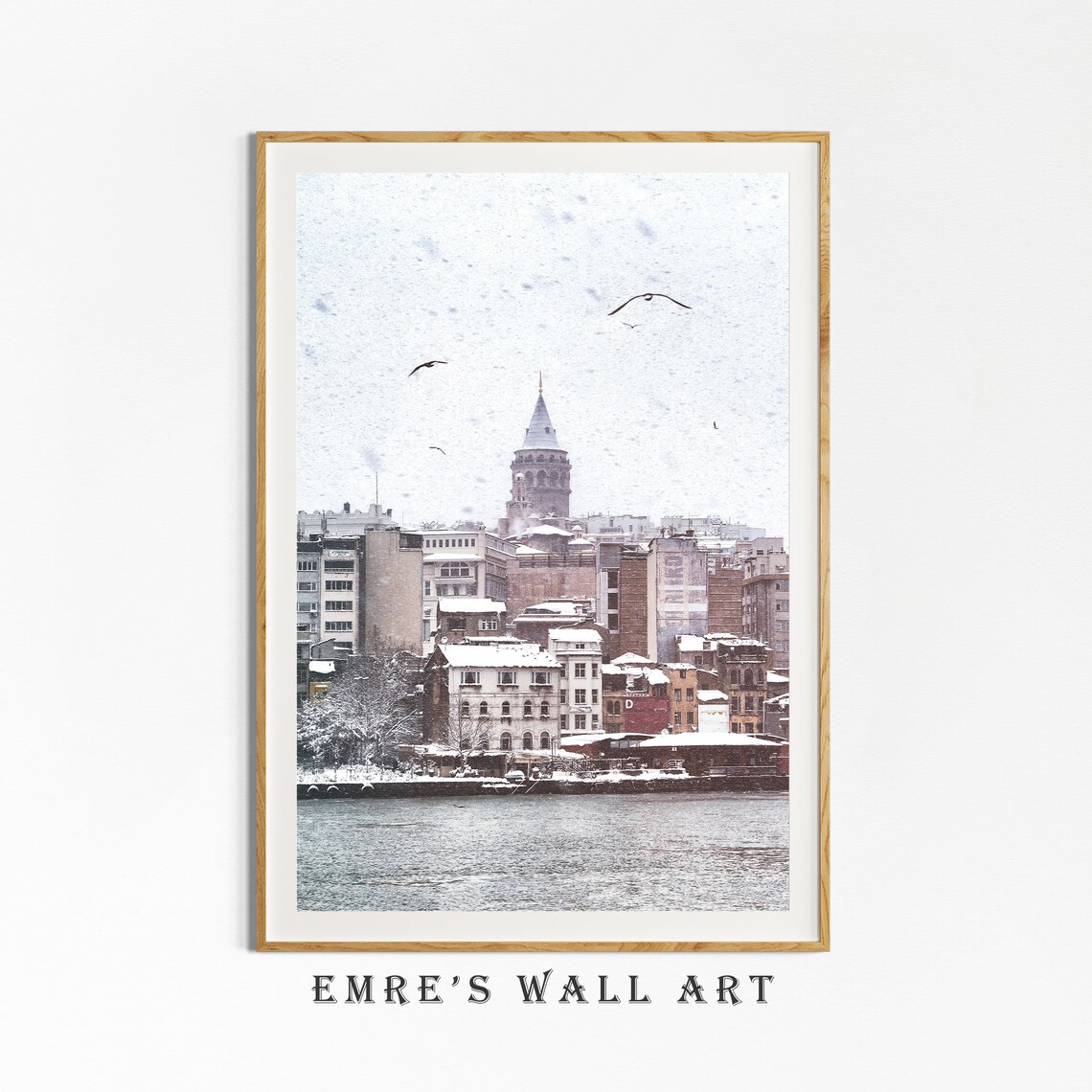 Snowy Istanbul Winter Cityscape Art Print - Image 4