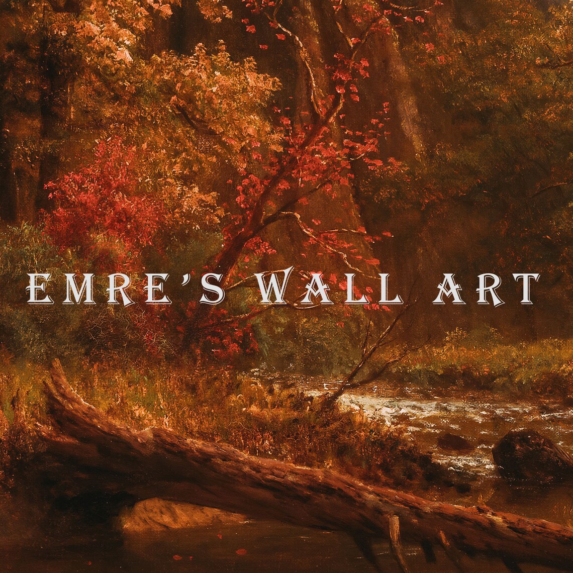 Moody Autumn Landscape Waterfall Art Print - Image 2