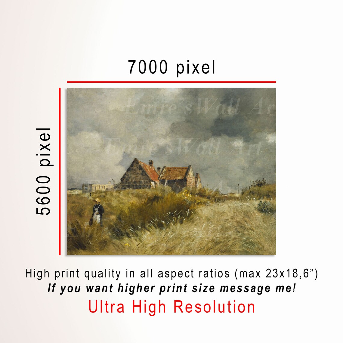 Country Landscape Farmhouse Oil Painting Poster - Image 3