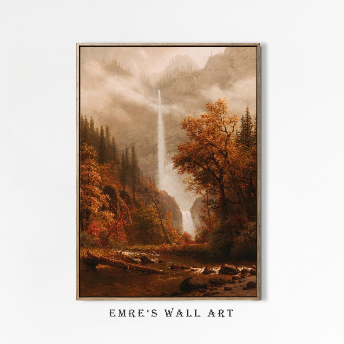 Autumn Valley and Waterfall Mountain Two Piece Landscape Set Poster - Image 4