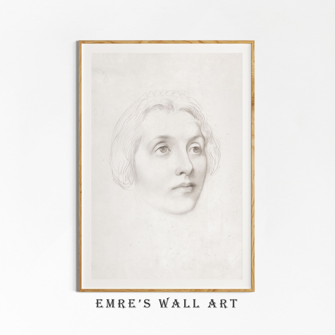 Woman Sketch Art Portrait Sketch Art Print Neutral Woman Drawing Female Portrait Study Bathroom Neutral Wall Art Drawing Of A Woman - Image 4