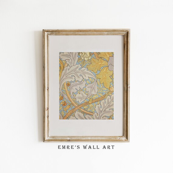 William Morris Oak Leaf Acorn Autumn Pattern Botanical Poster