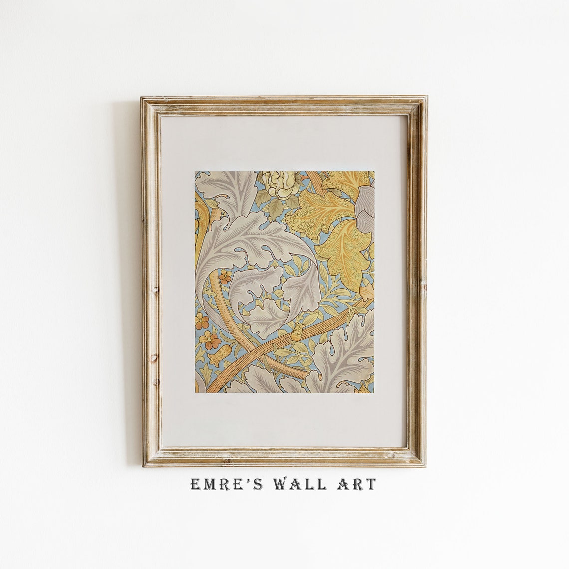 William Morris Oak Leaf Acorn Autumn Pattern Botanical Poster