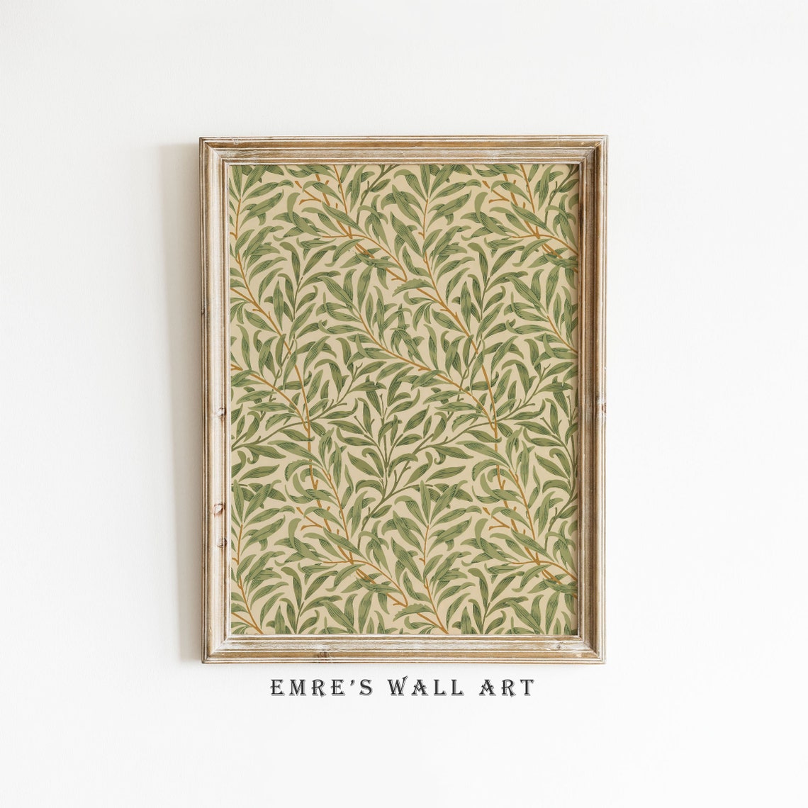 William Morris Style Willow Bough Botanical Textile Pattern Art Poster