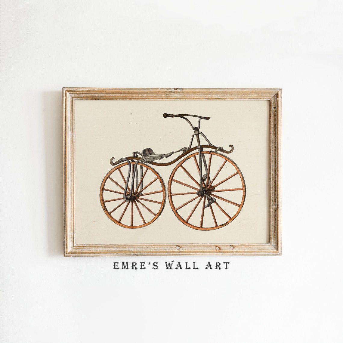 Antique Bicycle Vintage Bike Illustration Old Bicycle Art Poster