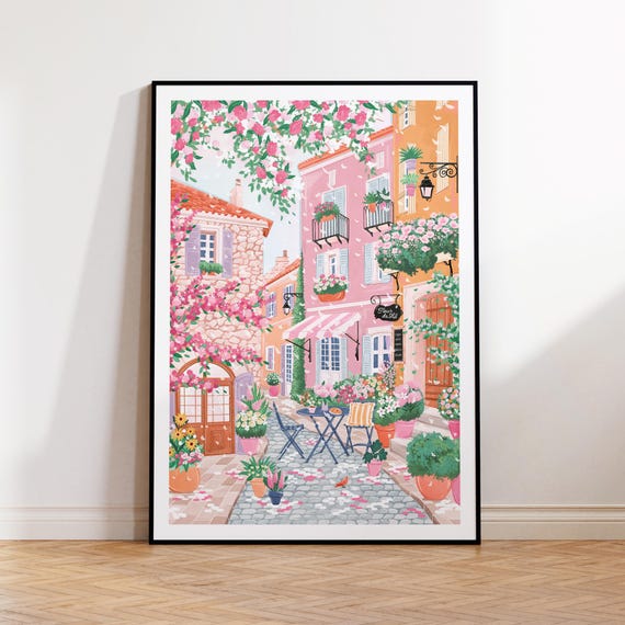 South Of France Pink Spring Travel Poster