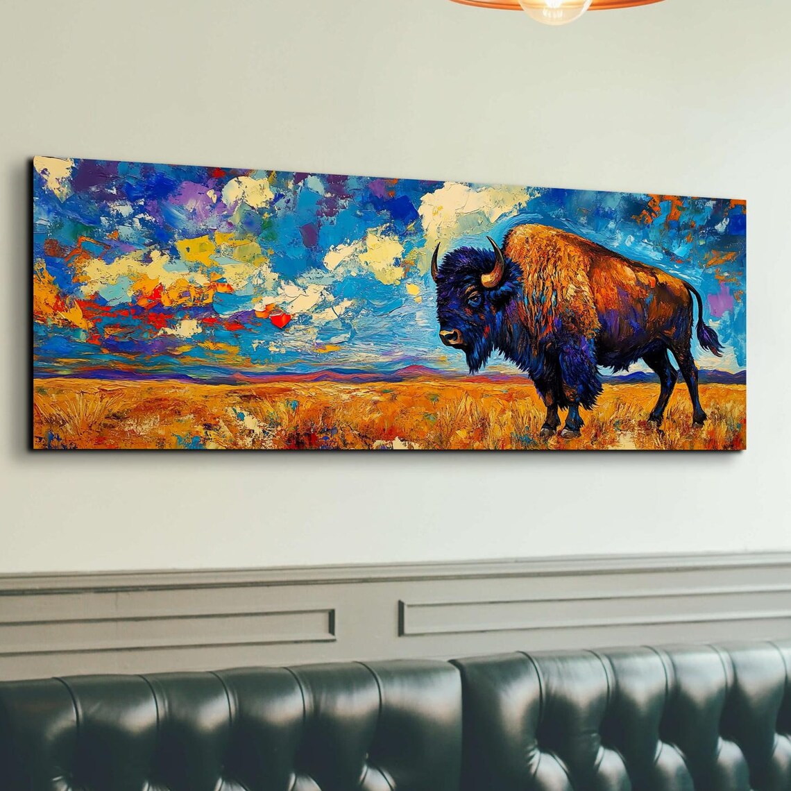 Panoramic Bison Buffalo Landscape Art Print