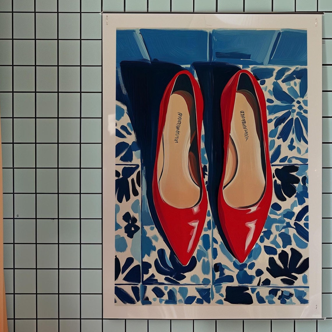 Red Shoes Art Print Matisse Style Coastal Wall Decor