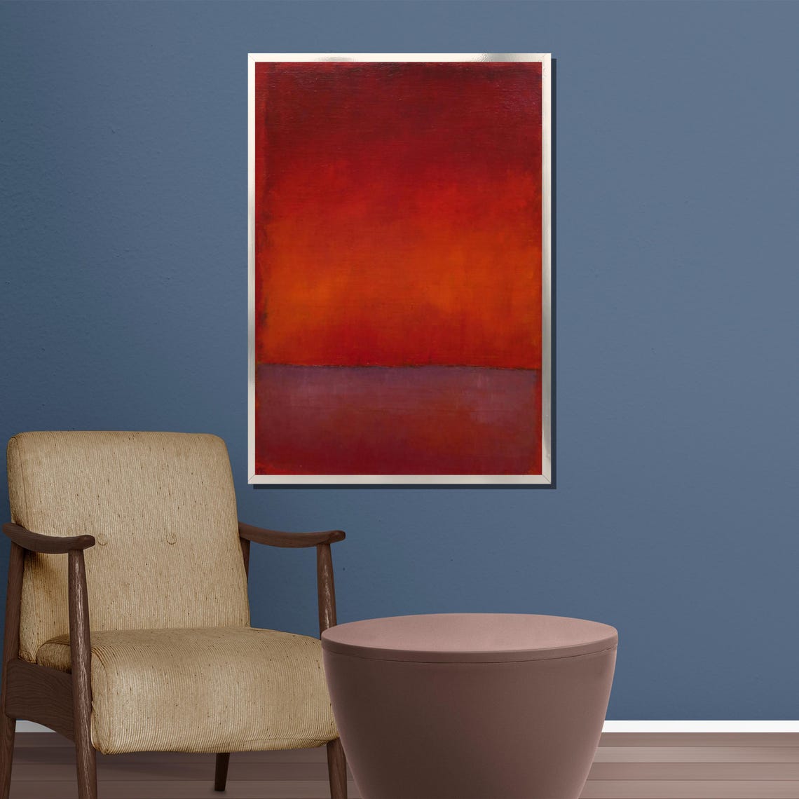 Deep Red and Violet Gradient Abstract Color Field Wash Poster - Image 5