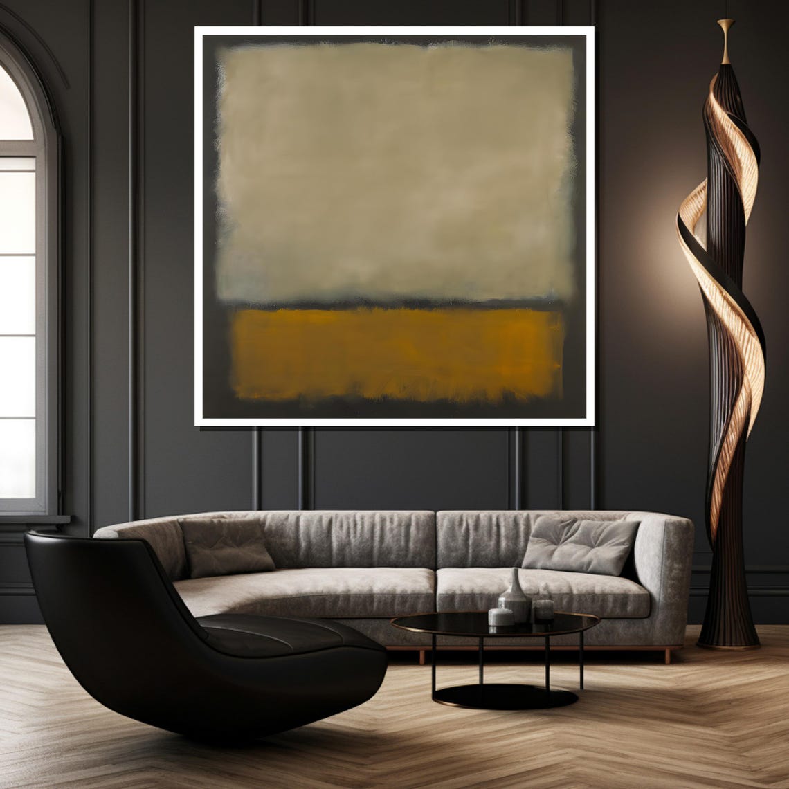 Mark Rothko Beige and Mustard Yellow Color Field Abstract Poster - Image 4