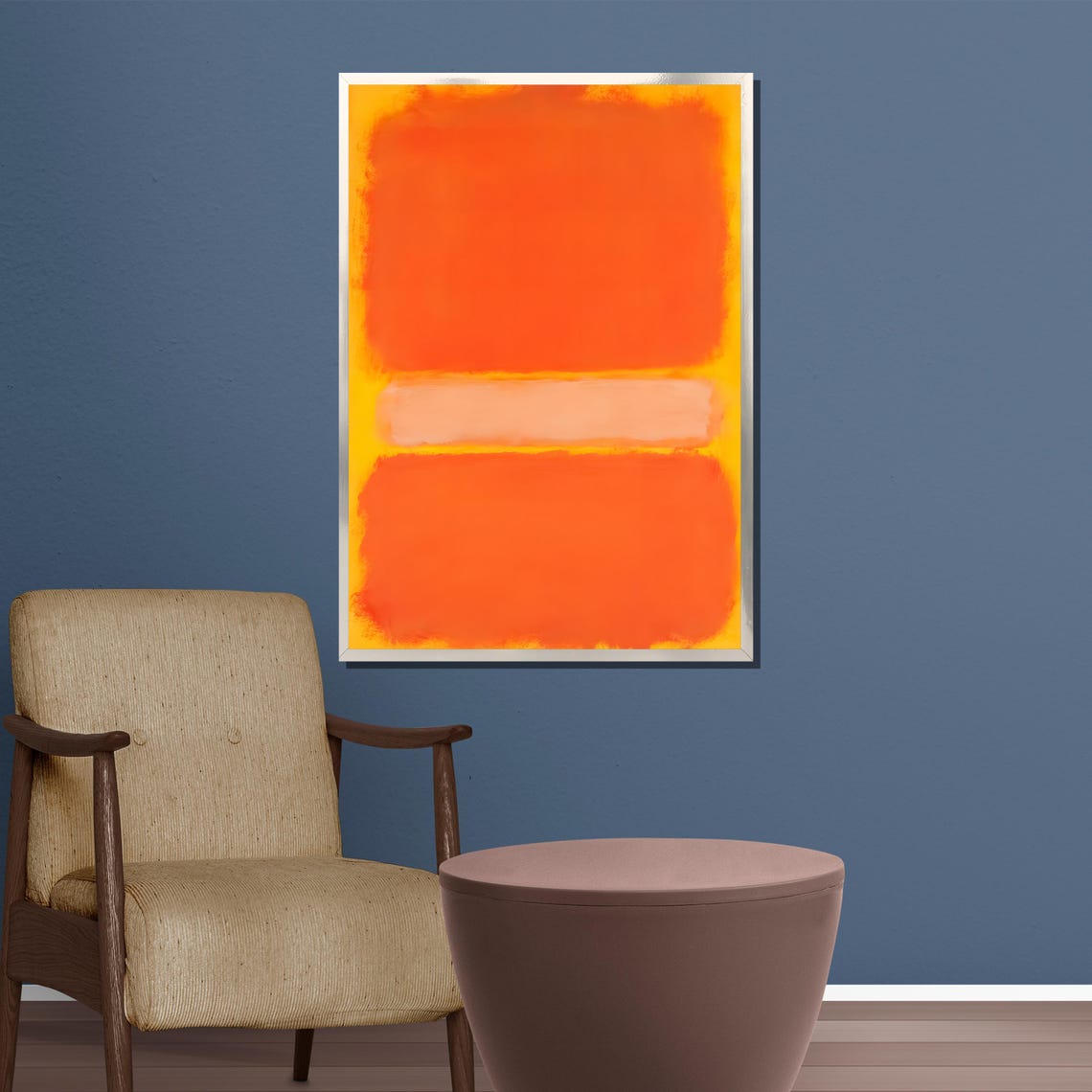 Fiery Orange and Golden Yellow Glowing Abstract Color Field Poster - Image 5