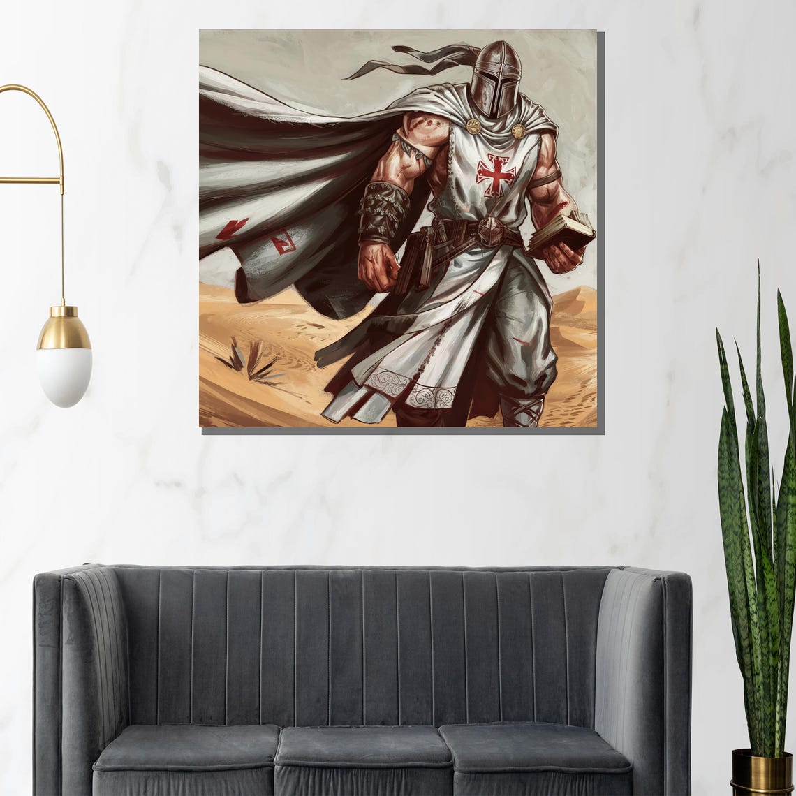 Crusader Knight Templar Warrior Heroic Desert Medieval Art Poster - Image 3