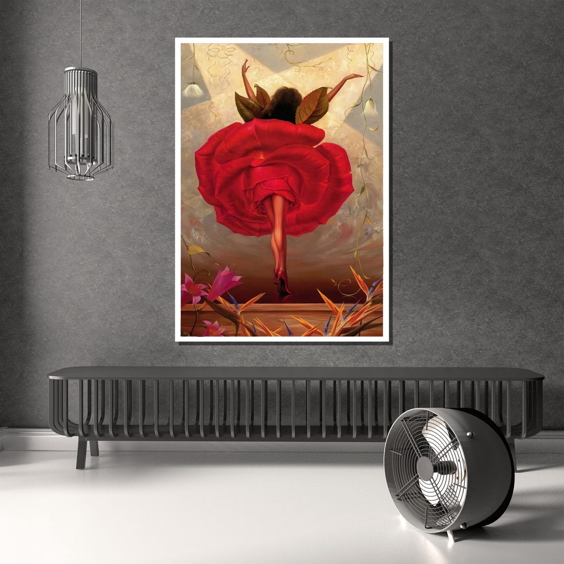 Vladimir Kush Rose Dancer Surrealist Red Flower Lady Fantasy Poster - Image 4