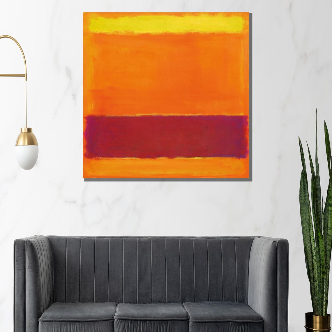 Mark Rothko Abstract Painting Orange And Red Wall Art Large Minimalist Artwork Modern Home Decor Gift For Art Lovers - Image 3