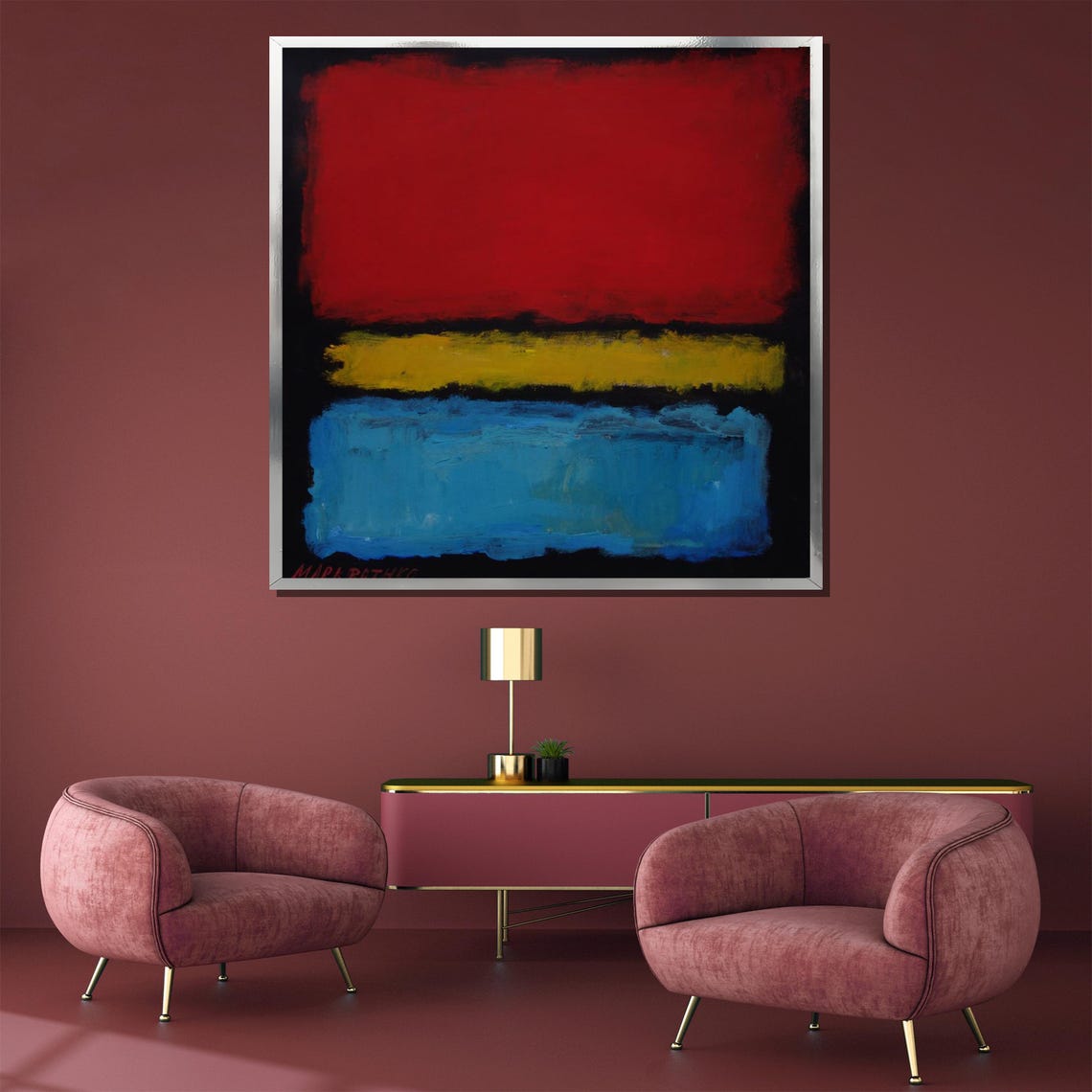 Red Blue Yellow Abstract Color Field Rothko Style Art Poster - Image 5