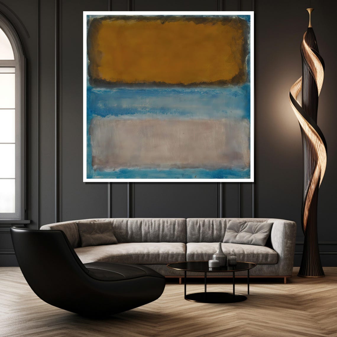 Mark Rothko Blue and Earthy Tones Calm Abstract Color Poster - Image 4
