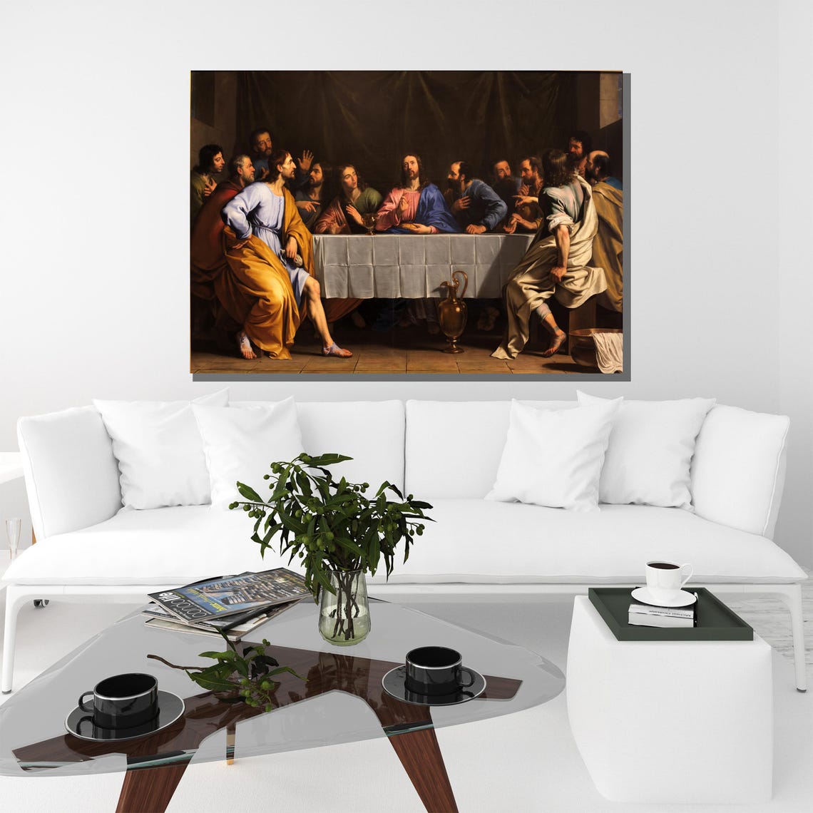 The Last Supper Jesus and Apostles Classic Dark Painting Poster - Image 3