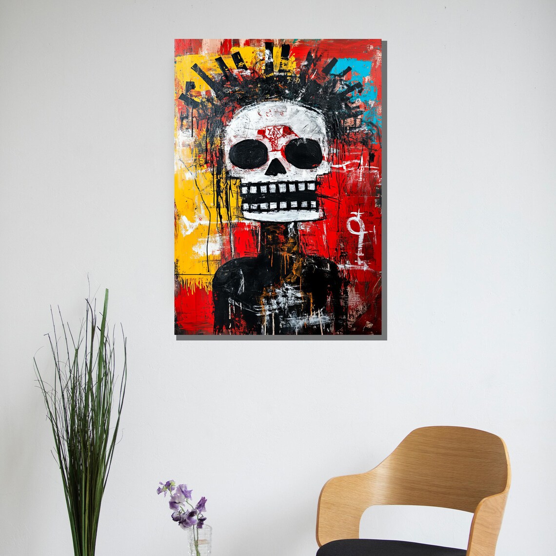 Bold Urban Skull Graffiti Street Art Contemporary Pop Style Wall Poster - Image 2