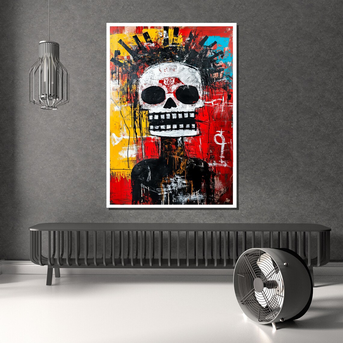 Bold Urban Skull Graffiti Street Art Contemporary Pop Style Wall Poster - Image 3