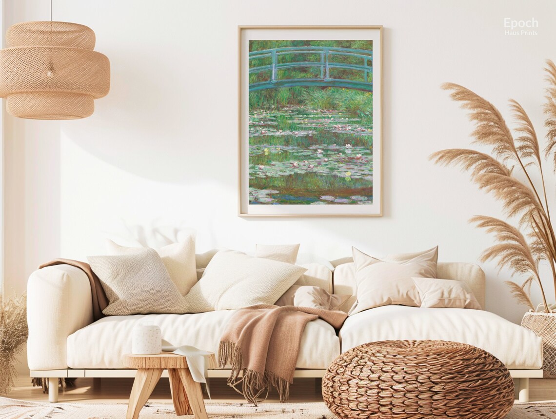 Claude Monet's Japanese Footbridge, Impressionist Poster - Image 2