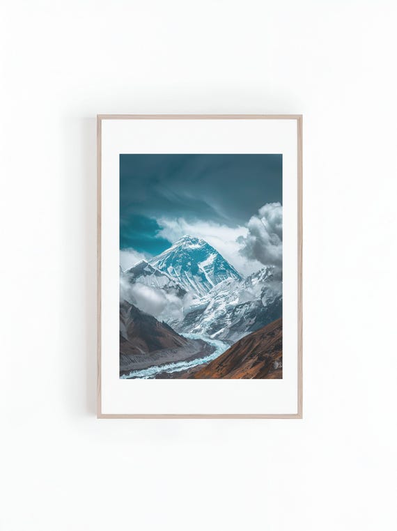Photo Of Mount Everest Exploration Photo Highest Summit Beautiful Landscape Photos Minimalist Wall Art Print Instant