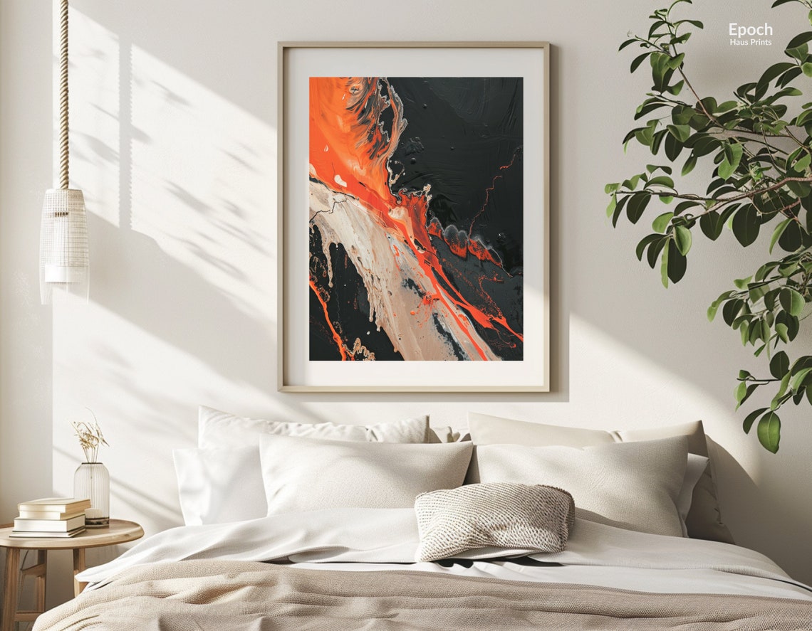 Red Lava Flow, Minimalist Wall Art Print - Image 2