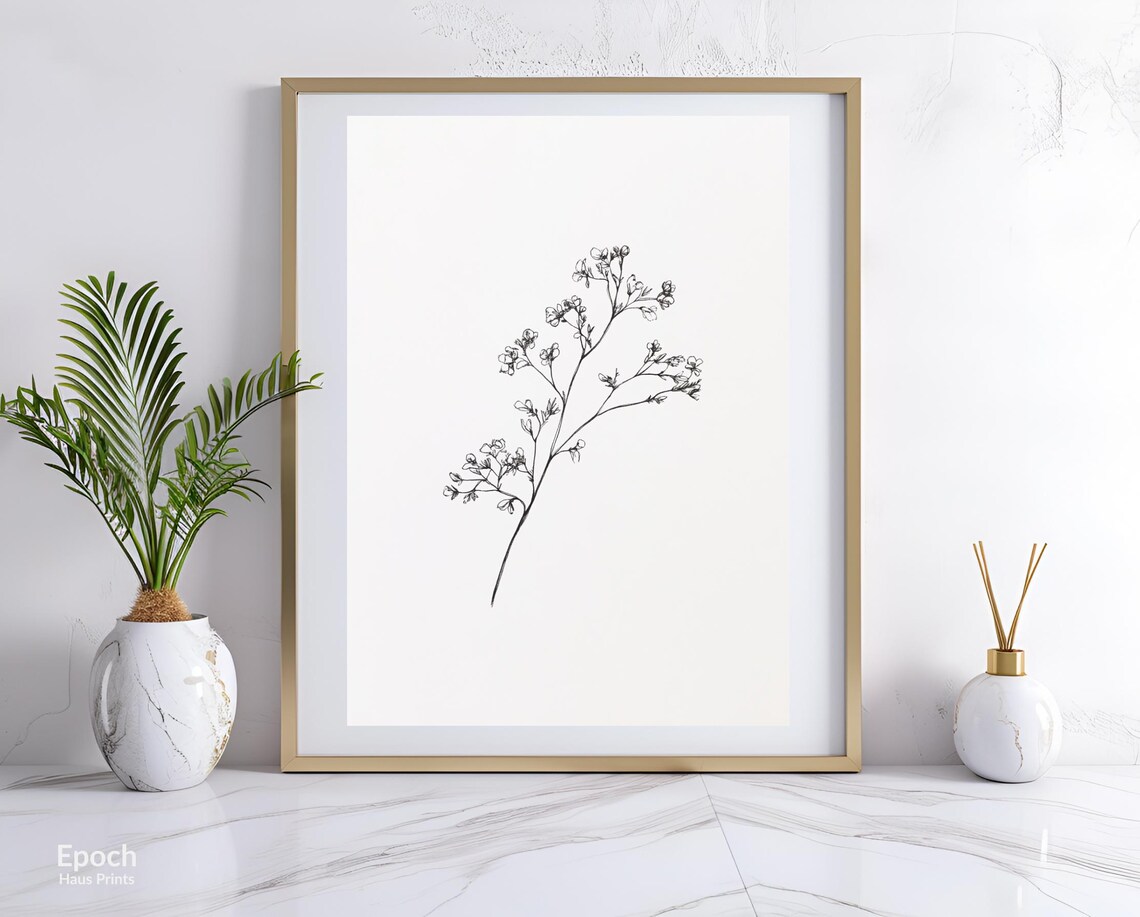 Minimalist Botanic Vintage Floral Art Print - Image 2