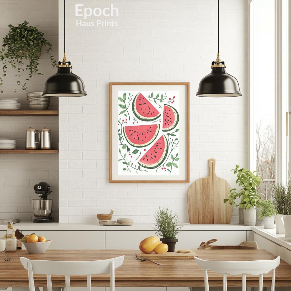 Watermelon Illustration, Botanical Kitchen Art Print - Image 3