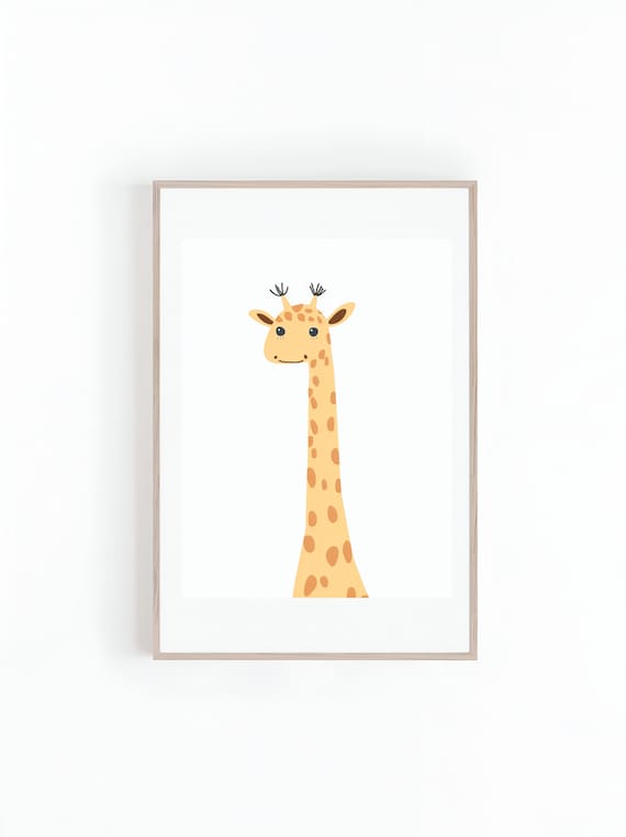 Giraffe Safari Animal Nursery Wall Art