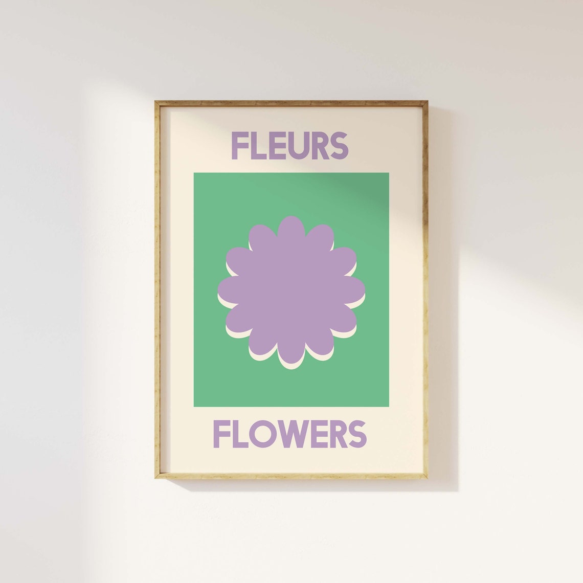 Fleurs Flowers Print Art Purple Flower Wall Art Cute Trendy Wall Art - Image 4