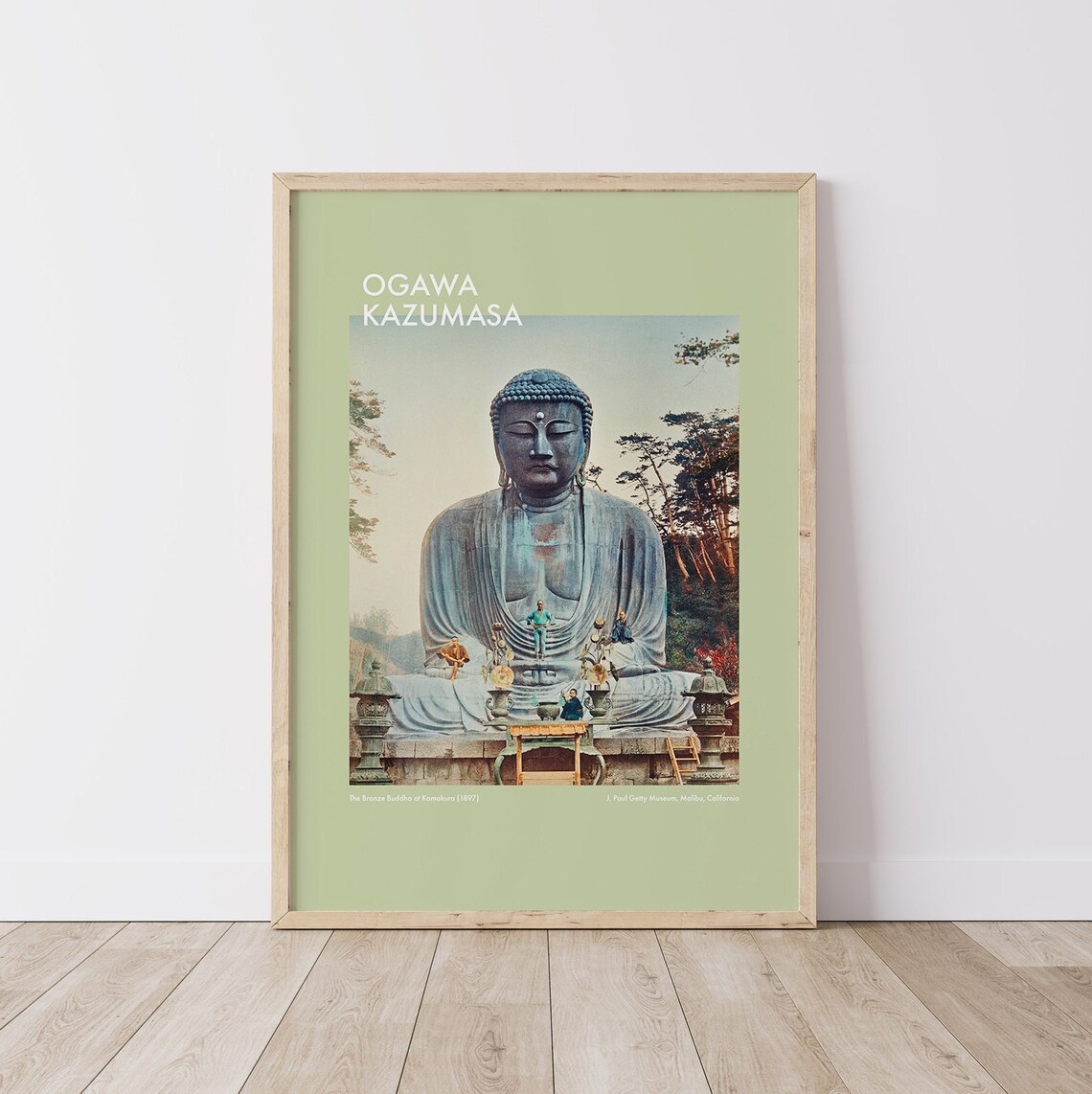 Ogawa Kazumasa Great Buddha of Kamakura Green Vintage Photo Print