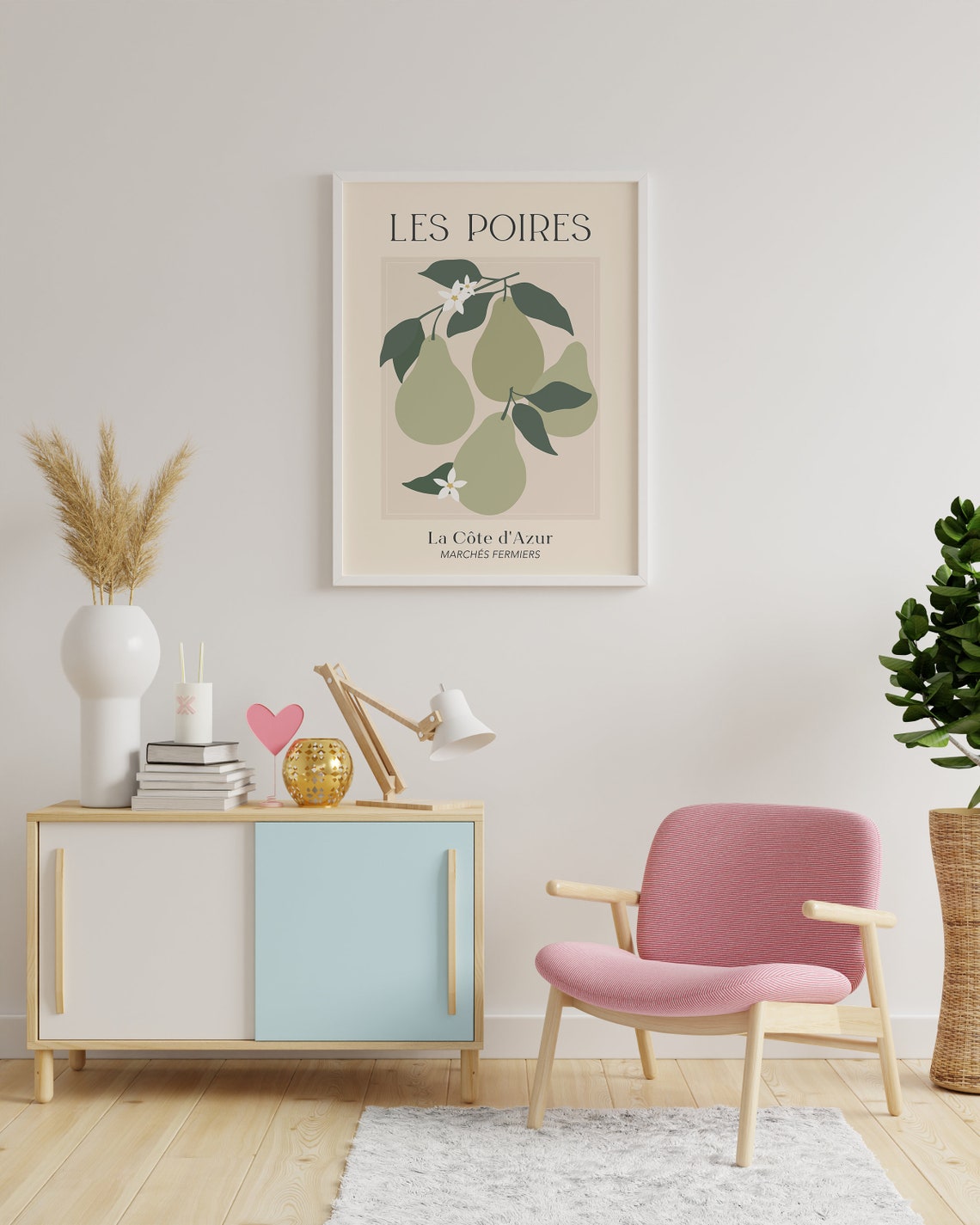 Pears Print Art Pears Fruit Market Botanical Wall Art Pears Kitchen Art Print Cute Trendy Wall Art - Image 2