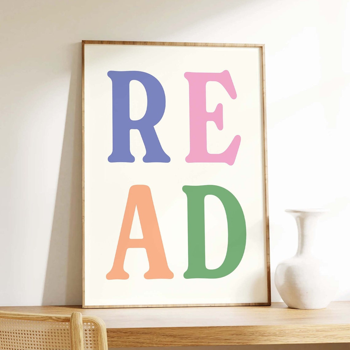 Read Print Art Cute Library Decor Trendy Reading Poster Book Lover Wall Art Colorful Wall Art - Image 2