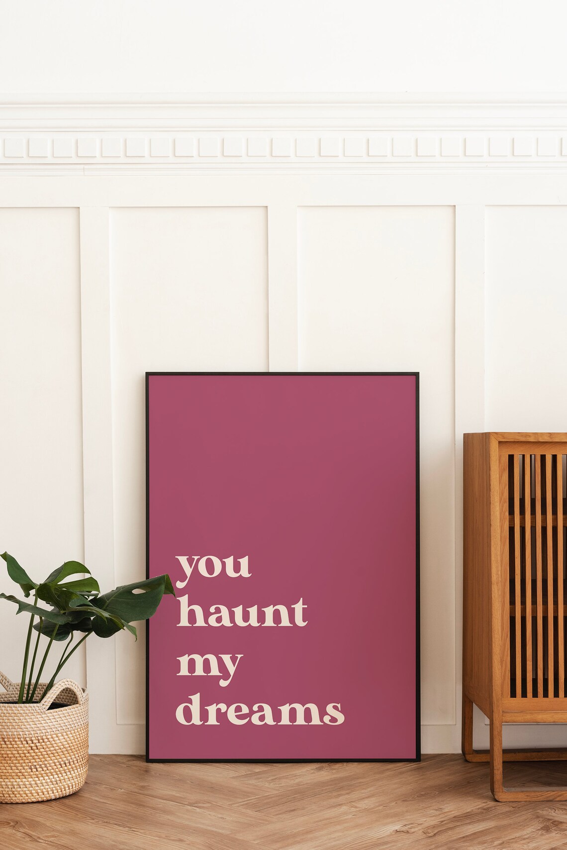 You Haunt My Dreams Mauve Pink Spooky Love Quote Typography Poster - Image 5