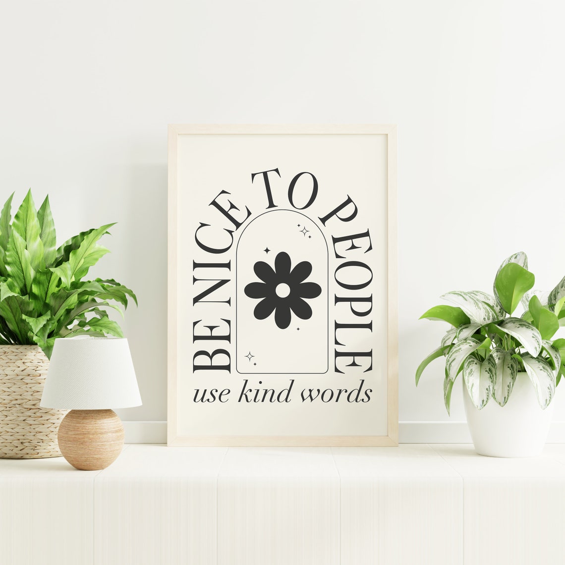Be Nice To People Use Kind Words Kindness Quote Flower Art Poster - Image 3