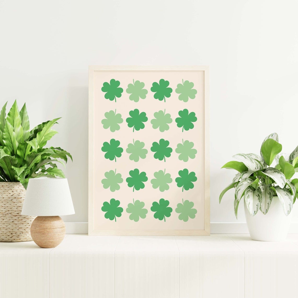 Irish Shamrocks Print Art Green Clovers Print Cute St Patricks Day Wall Decor Irish Wall Art - Image 5