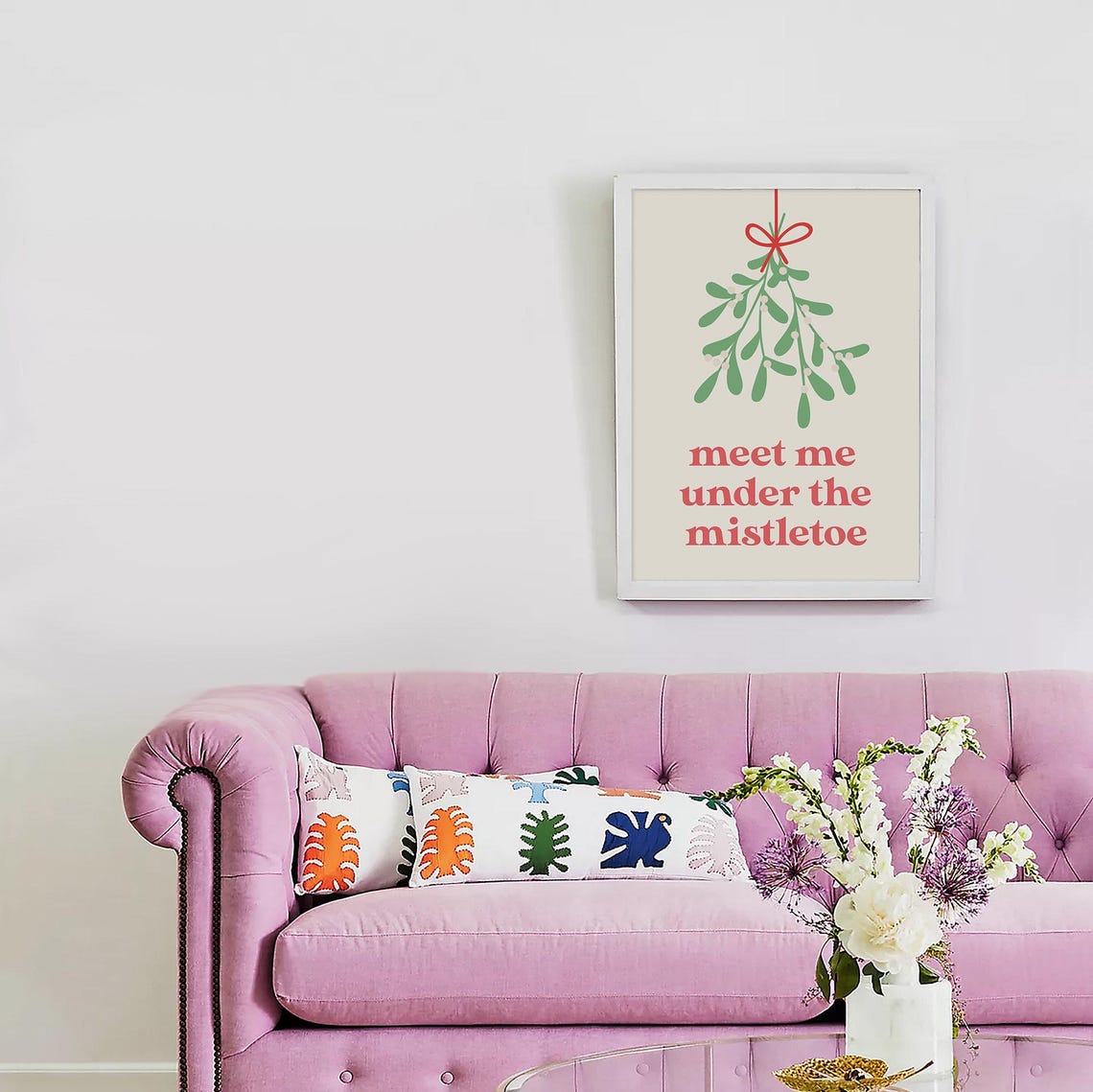 Mistletoe Print Art Mistletoe Christmas Decor Cute Holiday Wall Art - Image 4