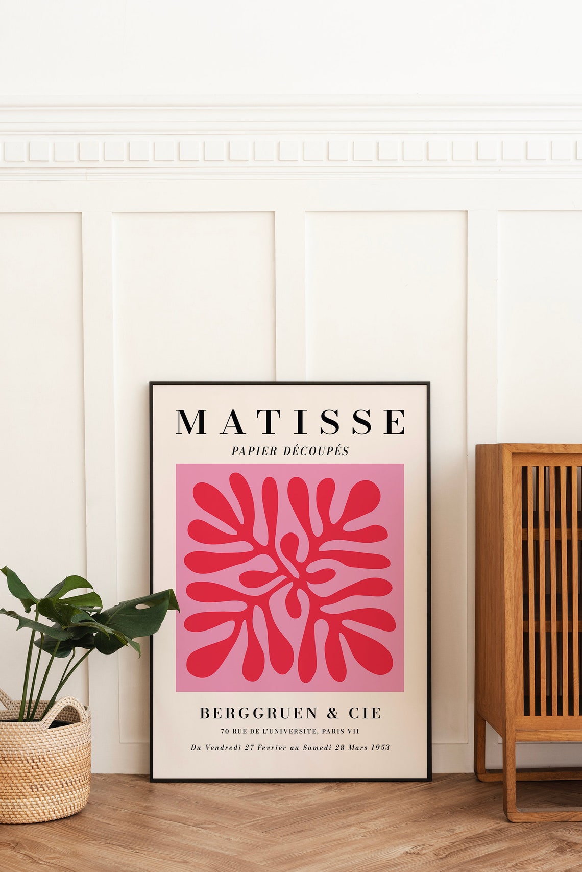 Henri Matisse Papier Decoupes Red Pink Exhibition Cut Out Poster - Image 3