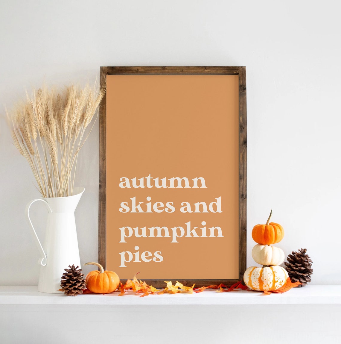 Autumn Skies And Pumpkin Pies Typography Minimal Fall Art Poster - Image 6