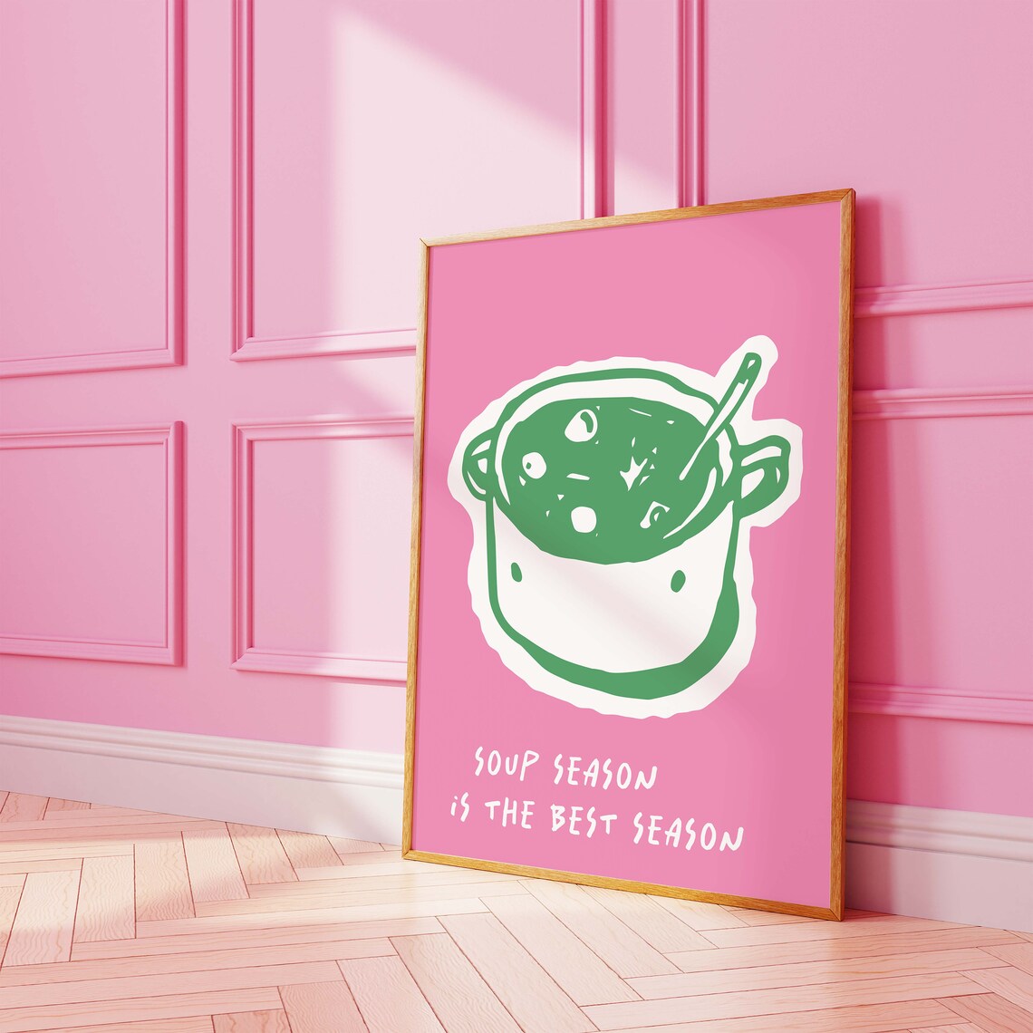 Soup Season Is The Best Season Quote Pot Illustration Kitchen Poster - Image 4