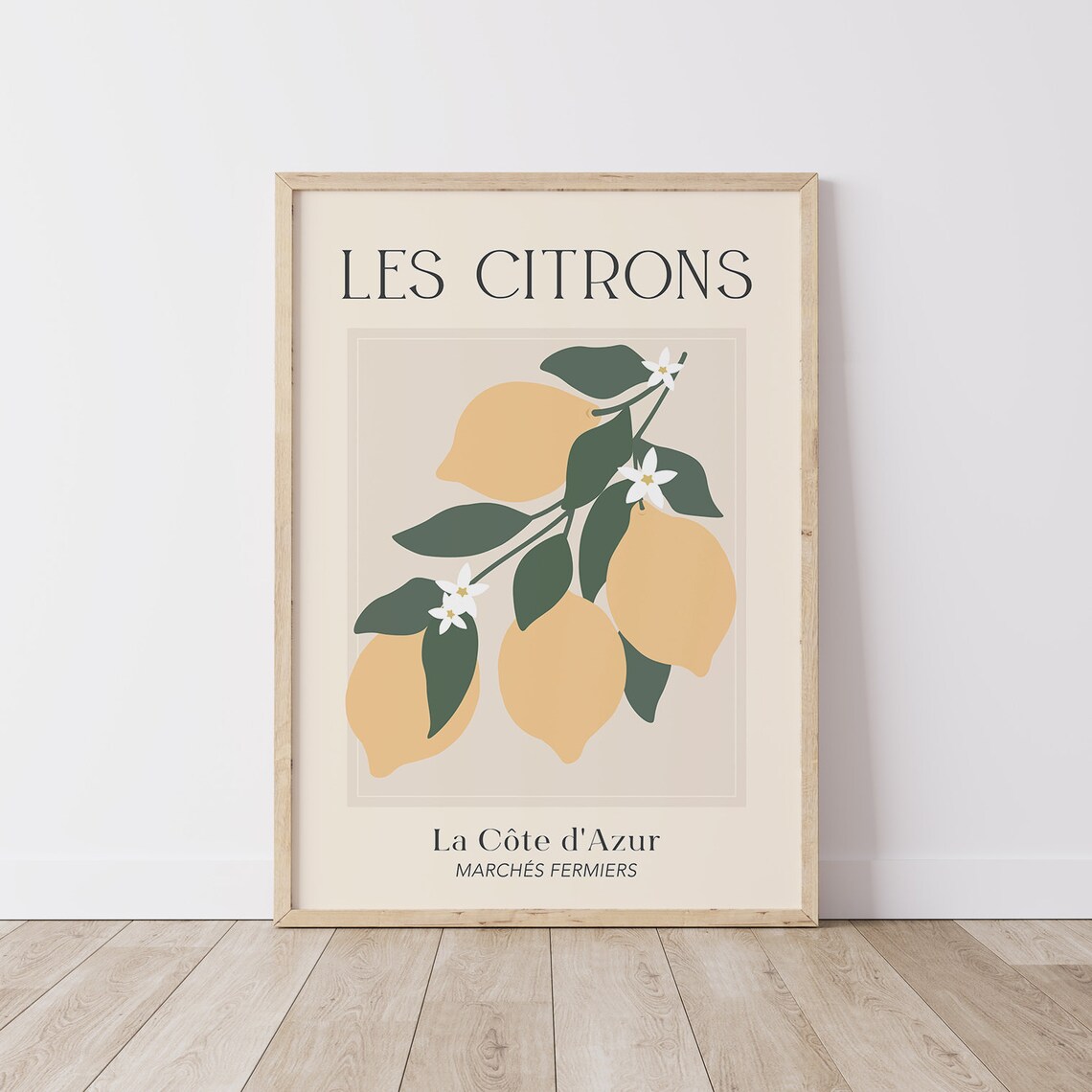 Les Citrons Lemons French Market Botanical Vintage Art Poster - Image 3
