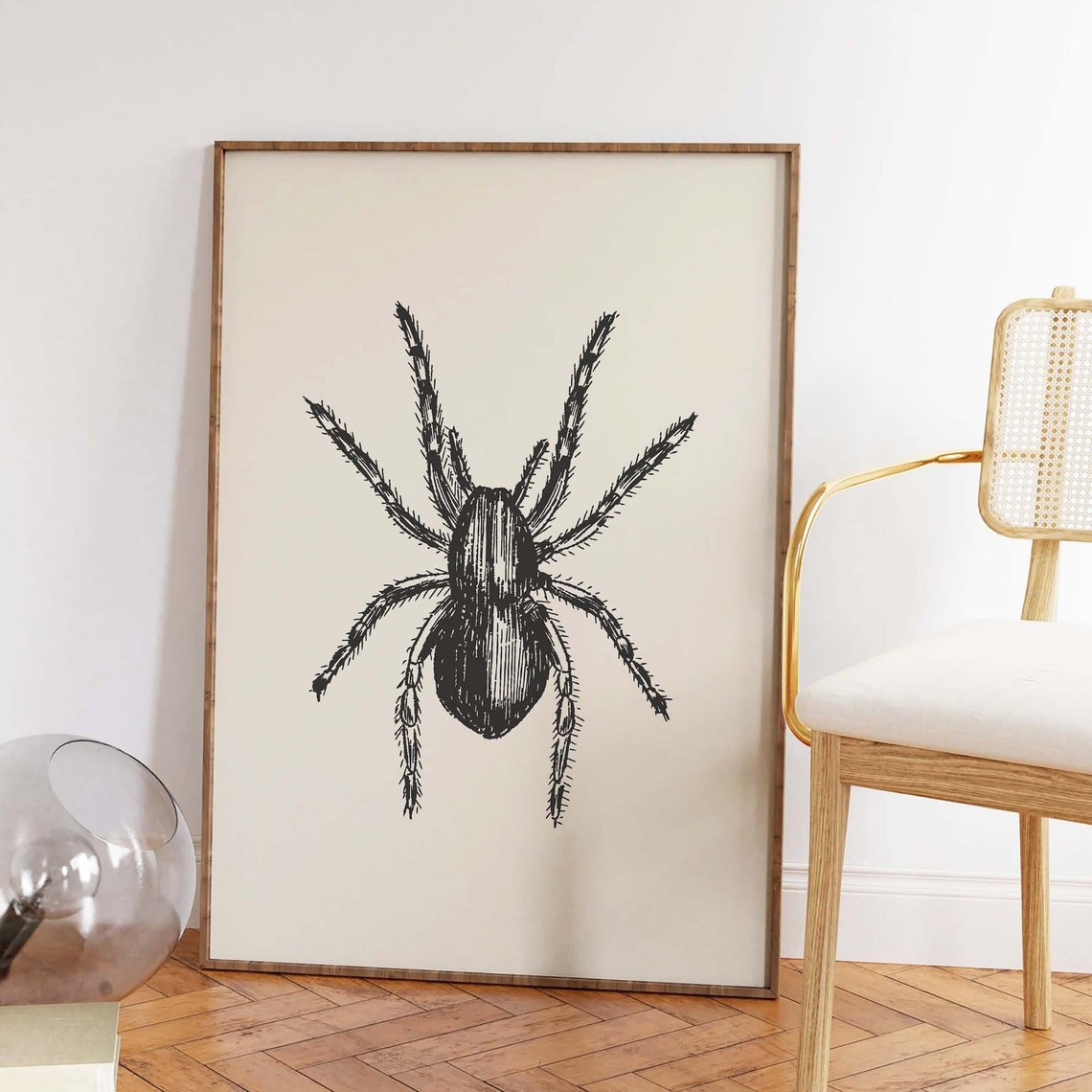 Vintage Spider Engraving Large Insect Illustration Halloween Poster - Image 3