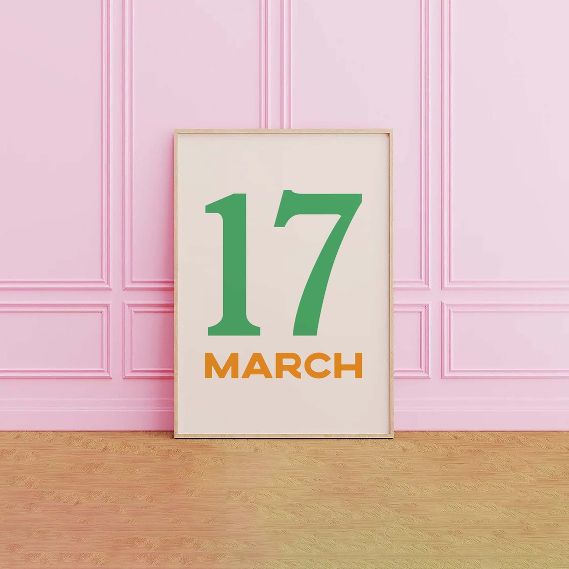 March 17 Date Typography St Patricks Day Minimal Green Poster - Image 3