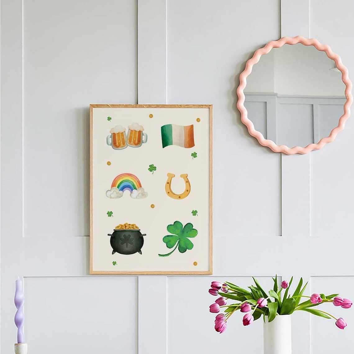 St Patricks Day Print Art Green Shamrock Print Cute Ireland Holiday Wall Decor Irish Wall Art - Image 5