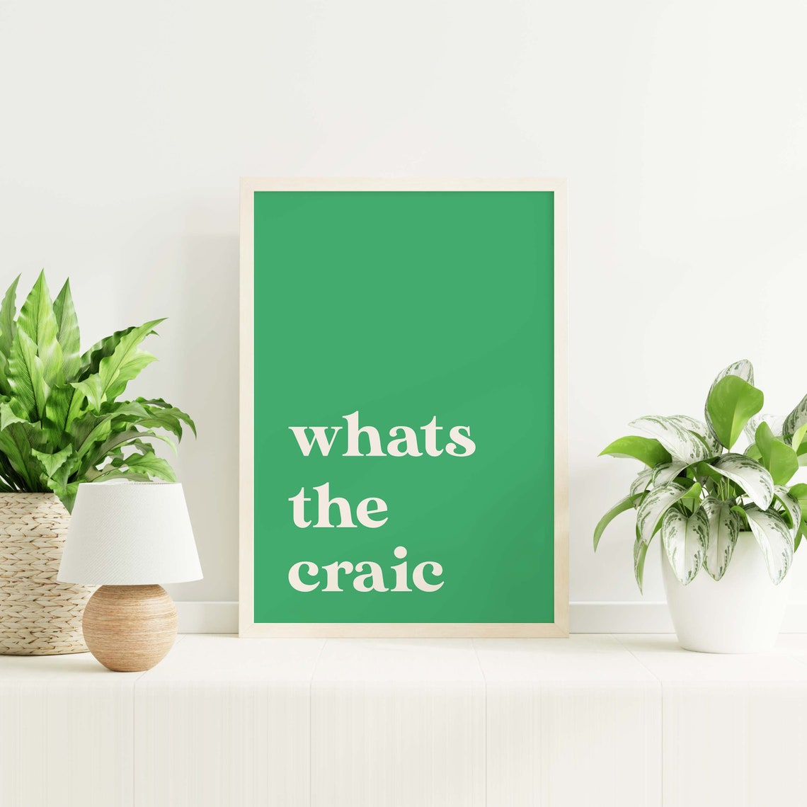 Whats The Craic Green Irish Saying Minimal Typography Poster - Image 5