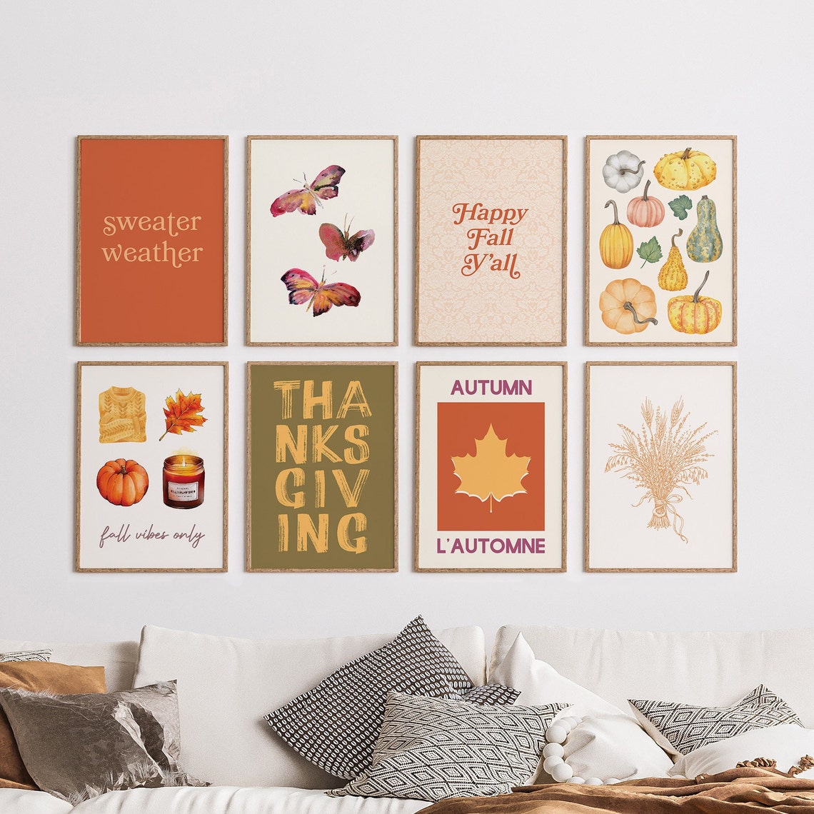 Fall 8 Autumn Gallery Bundle Happy Fall Yall Seasonal Decor Poster - Image 4