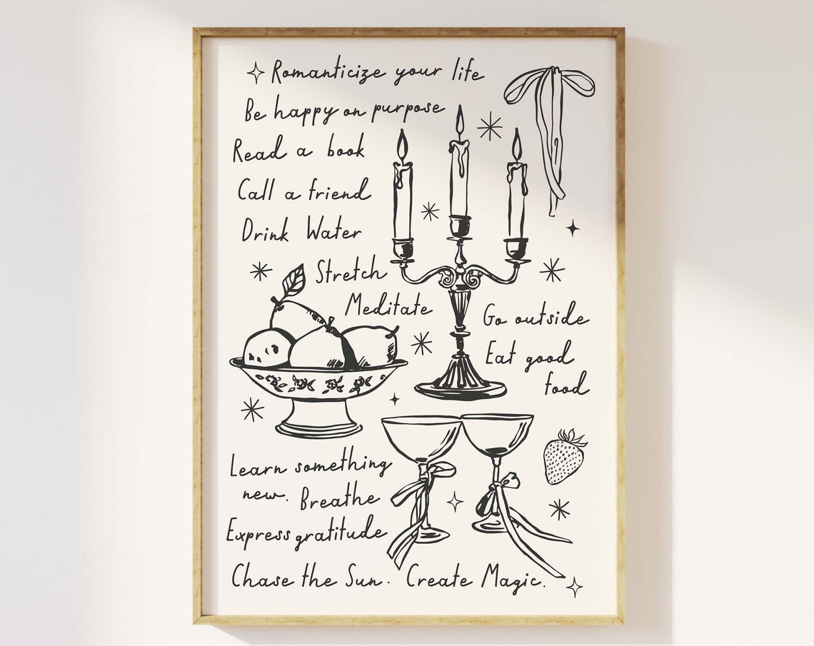 Handdrawn Quote Print Art Cute Illustrations Art Trendy Affirmation Wall Art Positivity Art - Image 4