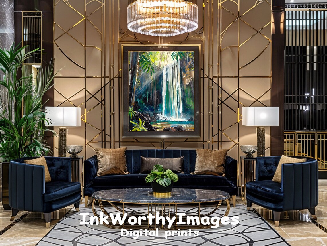 Tropical Waterfall in Sunlight, Lush Jungle Scene - Image 5
